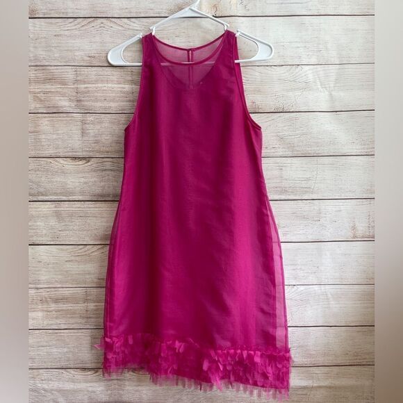 KATE SPADE NEW YORK 100% SILK DRESS IN FUCHSIA - Picture 1 of 6